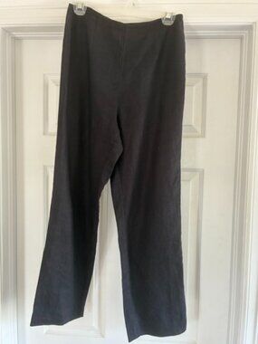 Reformation Justin Linen Straight-Leg Pants Black, size 4, great condition